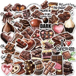 50 Pack of Chocolate Lover Stickers, Valentines Day Candy